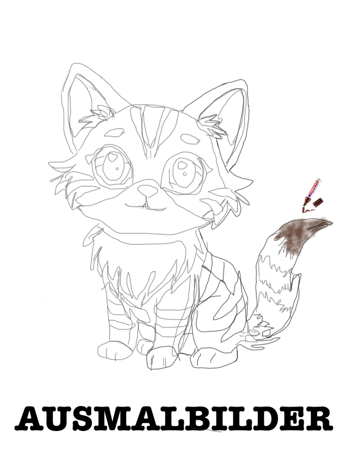 Bild von einem Umriss eines Hundes mit einem Stift