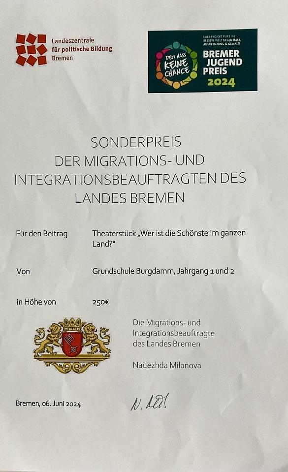 Bild der erhaltenden Urkunde