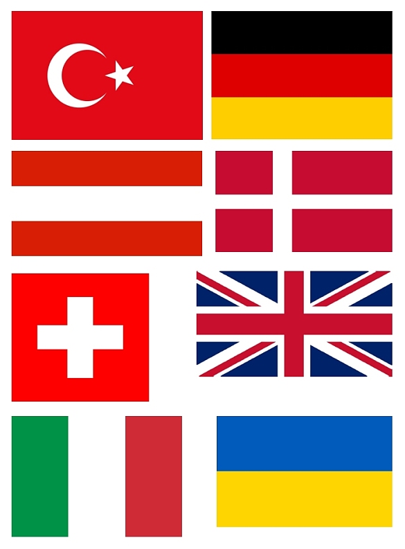Bild mit verschiedenen europäischen Länderflaggen