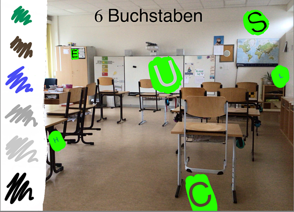 Bild eines gelösten Rätsels mit den Buchstaben S C H U L E